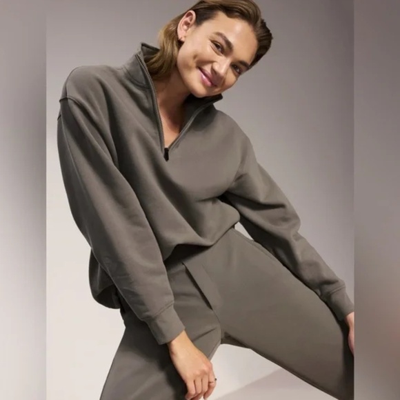Athleta Tops - NWT Athleta Forever Fleece 1/4 Zip Sweatshirt | Mineral